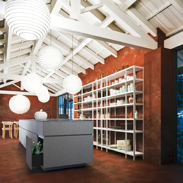 Cucina Moderne Soho finitura in Resina Cementizia Diorite di Valdesign