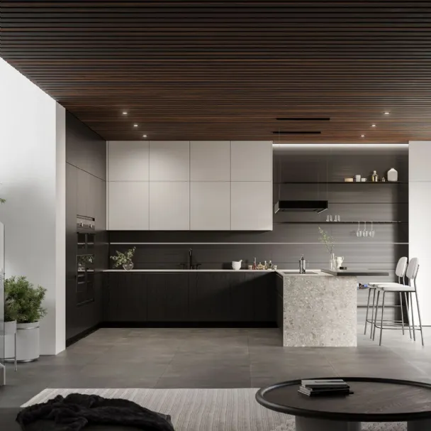 Cucina Moderna Wega 01 con penisola di Arredo3